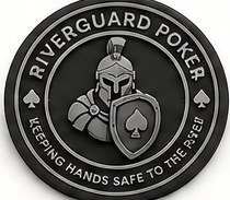 Underside of the protector with the Riverguard Poker logo